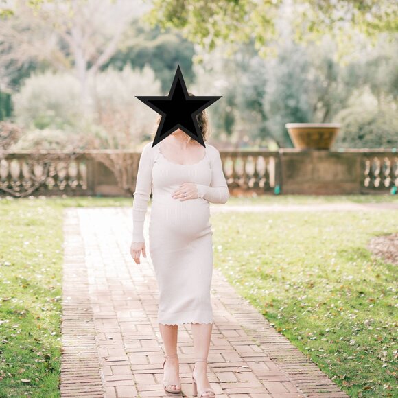 Maternity Dress Size Small - Ribbed with Scalloped Edges - Picture 1 of 3